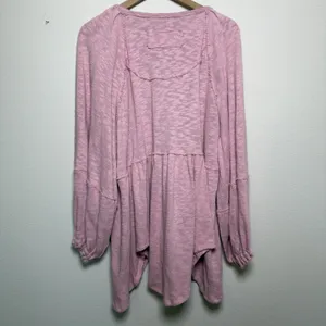 NEW‎ $128 Free People Women Cotton Snowbell Babydoll Top Sweater XS/S Pink thumbnail 10