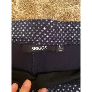 Briggs New York Navy Polka Dot Floral Pattern Stretch Pants Capris Y2K thumbnail 4