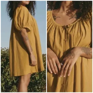 DÔEN Josette Gathered Organic Cotton-blend Voile Mini Dress (driftwood) thumbnail 8