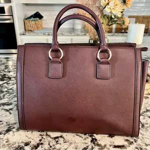 JustFab Bradley Satchel Plum Handbag 👜 thumbnail 9