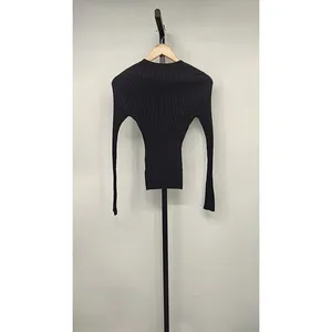 Quince Black Ribbed Knit Women's Sweater thumbnail 2