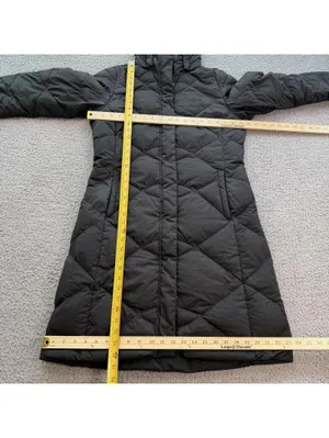 The North Face Women’s Black 550 Down Hooded Long Parka Jacket Coat Small Winter thumbnail 3