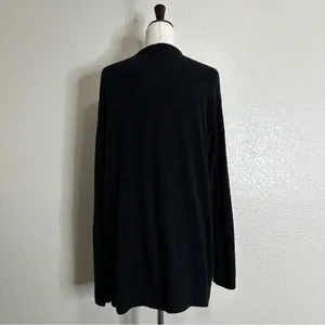 Barefoot Dreams Cozychic Lite Black Open Front Soft Sweater Cardigan, Sz Large thumbnail 8