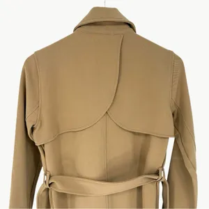 Abercrombie Drapey Double Breasted Belted Long Trench Coat | Sz Small | Tan thumbnail 8
