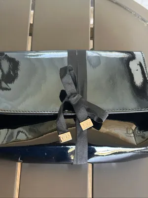 Dior Beaute Black Patent Leather Cosmetic Pouch Parfum Clutch thumbnail 11