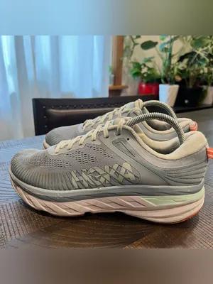 Hoka Gray light blue/gray running shoes 10 women WIDE thumbnail 3
