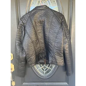 Marc New York Andrew Marc Black Faux Leather Moto Jacket Rose Gold Hardware M‎ thumbnail 11