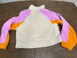 French Connection Beige Hoodie & Jogger Set with Pink and Orange Accents thumbnail 3