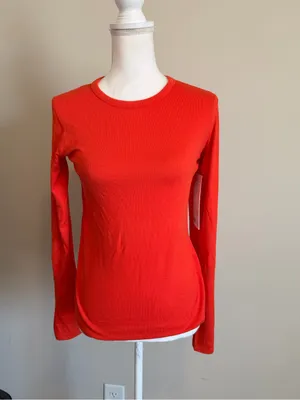 NWT Lululemon Hold Tight Long-Sleeve ribbed Shirt size 10 in cherry ember thumbnail 7