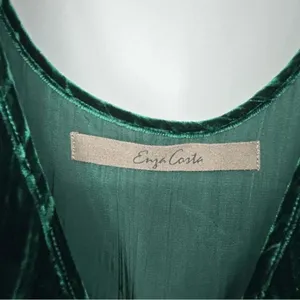Enza Costa Silk Blend Textured Velvet Tank Green Maxi Dress Womens Size Small thumbnail 11