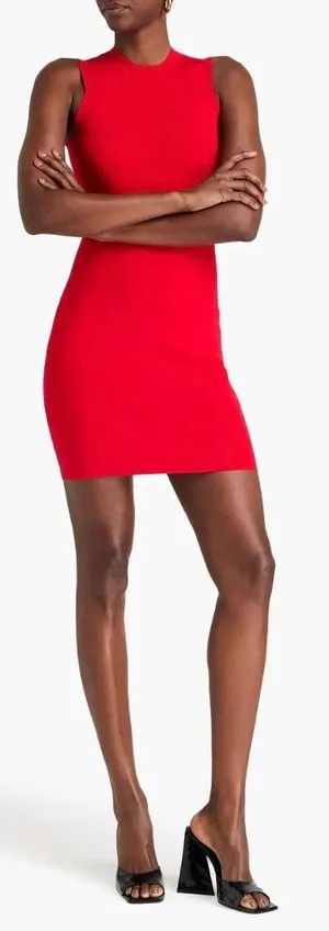 Victoria Beckham VB Body Fitted Red‎ Bodycon Mini Dress Size 0 thumbnail 1