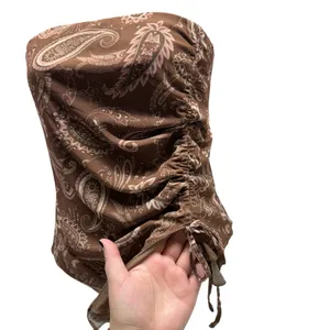 Almost Famous Boho Strapless Paisley Sheer Flowy Top thumbnail 3