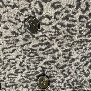 Moda International Victorias Secret Y2K Leopard Print Gray Black Peacoat Jacket thumbnail 4