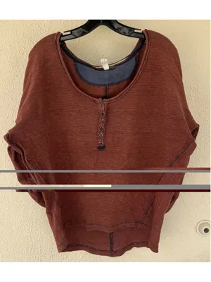 Free People We The Free Beach Haven Henley Long Sleeve Top Boho Slouchy Oversize thumbnail 3