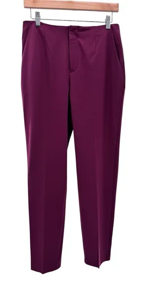 Open Edit Plum Purple‎ Tapered Pants Size Med NWT Career Stretch Workwear Modern thumbnail 1