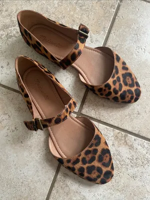 Madewell The Alina Mary-Jane Flat in Leopard Calf Hair thumbnail 3
