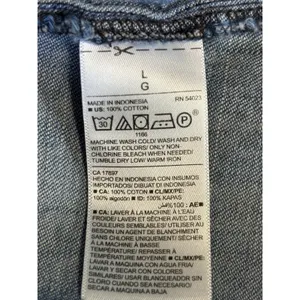 Old Navy Denim Ruffle Button Up Sleeveless Shirt Size Large Cotton Summer thumbnail 6