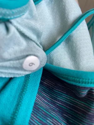 lululemon teal strappy workout tank with gray accents thumbnail 3