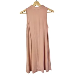 Topshop Light Dusty Pink‎ Choker Sleeveless Swing T-Shirt Dress 4 thumbnail 4