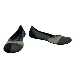 Rothy's The Flat Captoe Black‎ White Plaid Check Retired Ballerina Size 10 thumbnail 2