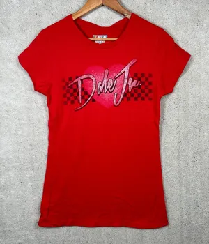 New Dale Earnhardt Jr. T-Shirt Womens Large Red Racing‎ NASCAR Short Sleeve Crew thumbnail 1