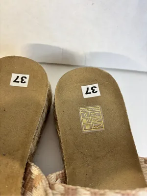 Woven Beige & Cream Espadrille Slide Sandals thumbnail 3