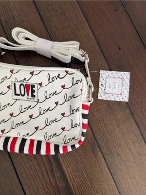 Brighton LOVE SCROLL Canvas Crossbody Bag New With Tags thumbnail 3