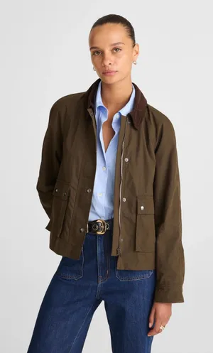 Madewell Waxed Zip-Front Jacket Size Small thumbnail 1