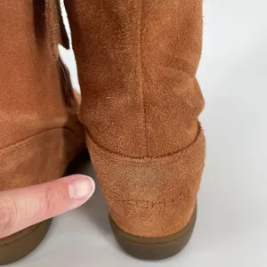 Skechers SKCH+3 Rust Suede Leather Fringe Moccasin‎ Wedge Boots Women's Size 9 thumbnail 8