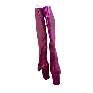 NEW INC Pink Snake Embossed Comfort Pointed Toe Block Heel Zip-Up Boot thumbnail 9