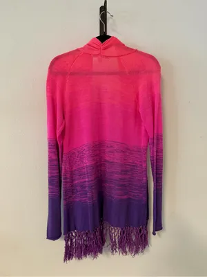 Lilly Pulitzer Tatum Cardigan Fringe Ombre Pink Purple thumbnail 10
