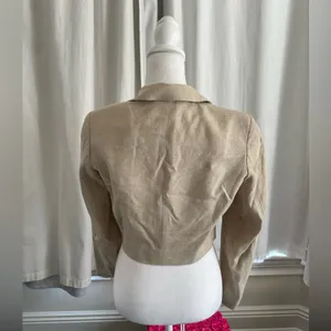 Zara Tan Cropped Blazer thumbnail 3