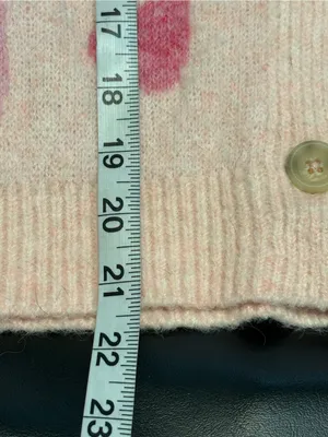 cupcakes & cashmere Pink Heart-Print V-Neck button Cardigan size XL thumbnail 10