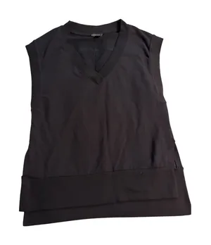 Athleta Coaster Luxe V-Neck Sweatshirt Vest Black‎ Sleeveless Pullover Small thumbnail 1