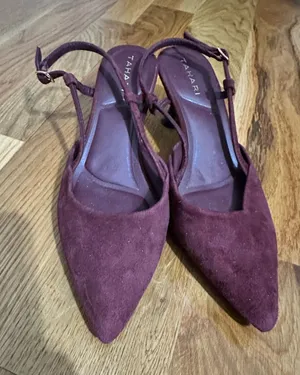 Tahari Burgundy Suede Pointed Toe Slingbacks thumbnail 1