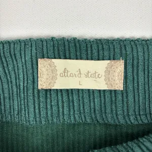 Altar'd State Skirt Womens L Green Corduroy Pencil Short Slit Zip Stretch‎ thumbnail 2
