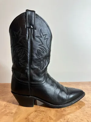 Justin Boots L4903 Black Leather Western Cowboy Boots USA Women's 6.5 B thumbnail 1
