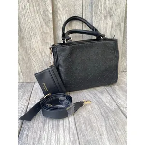 Juicy Couture Black Embossed Logo Satchel with Removable Strap & Wallet thumbnail 5