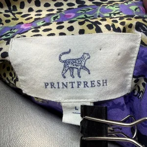 PrintFresh Long Pajama Set Size L‎ Purple Bagheera Leopard Print Organic Cotton thumbnail 7