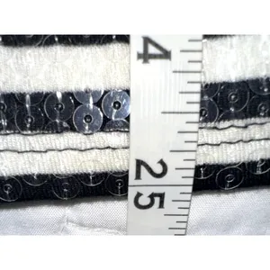 White House Black Market Womens Size Medium Black White Sequin Strip Tank Top thumbnail 7