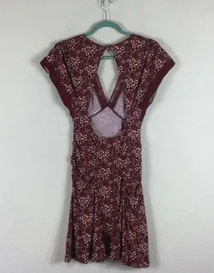 Free People Sweet Talker Lace Mini Dress Size XS Burgundy Floral 90s Grunge Boho thumbnail 15