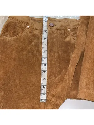 Vintage Wrangler Leather Pants Caramel Brown Jeans Slacks Cottagecore Western thumbnail 10