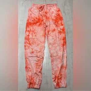 Tie dye light weight Jogger-style sweatpants elasticized waistband, drawstring thumbnail 3