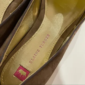 Elaine Turner Brown Leather Studded Flat Loafers‎ Size 10 thumbnail 6