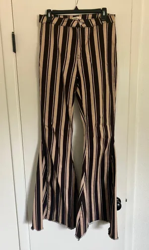 Shyanne Striped Flare Jeans thumbnail 1
