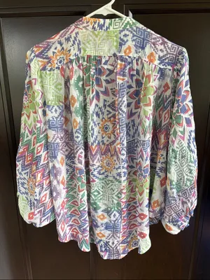 EUC Anthropologie Maeve Bryn Batwing Button Down Top Size Small thumbnail 8