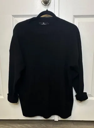 Black Thick Knit Sweater Minimal Chic Size Small by Illusory thumbnail 1