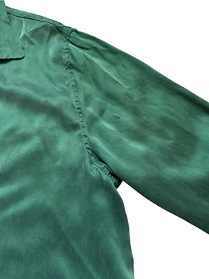Vintage Victoria’s Secret Gold Label Silk Pajama Shirt Emerald Green Loungewear thumbnail 4
