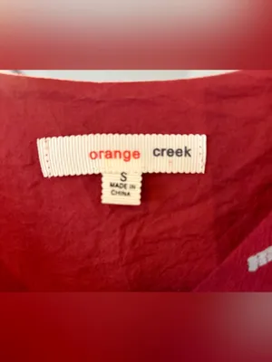 Orange Creek brand red shift dress with embroidered floral size Small thumbnail 2