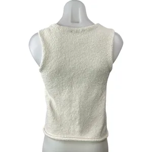Abercrombie & Fitch White Knit Tie Front Sleeveless Crop Sweater Tank Top Sz XS thumbnail 2